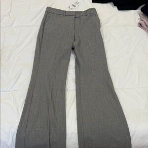 MANGO Gray Flare-Leg Trousers
